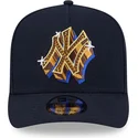 new-era-new-york-yankees-mlb-9fifty-a-frame-emblem-snapback-kappe-mit-gebogenem-schirm-in-marineblau