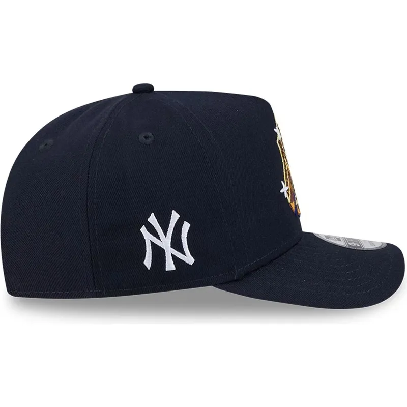 marineblaue-gebogene-snapback-kappe-9fifty-a-frame-emblem-der-new-york-yankees-mlb-von-new-era