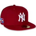 new-era-59fifty-new-york-yankees-mlb-rote-flache-angepasste-kappe-mit-seitenmotiv-der-dominikanischen-republik