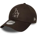 gorra-curva-marron-ajustable-9forty-outline-de-los-angeles-dodgers-mlb-de-new-era