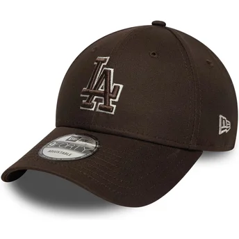Sapkák ívelt barna állítható 9FORTY Outline Los Angeles Dodgers MLB New Era