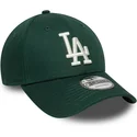 grune-verstellbare-curved-cap-9forty-visor-script-der-los-angeles-dodgers-mlb-von-new-era