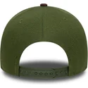 gorra-curva-verde-y-marron-snapback-9forty-e-frame-suede-visor-de-los-angeles-dodgers-mlb-de-new-era
