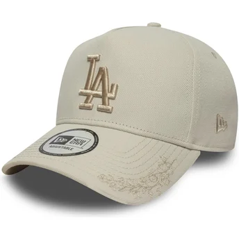 Gorra curva beige snapback con logo beige 9FORTY E Frame Tonal Icon de Los Angeles Dodgers MLB de New Era