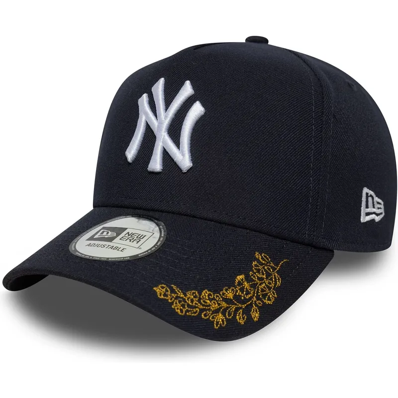 marineblaue-gebogene-snapback-kappe-9forty-e-frame-tonal-icon-der-new-york-yankees-mlb-von-new-era