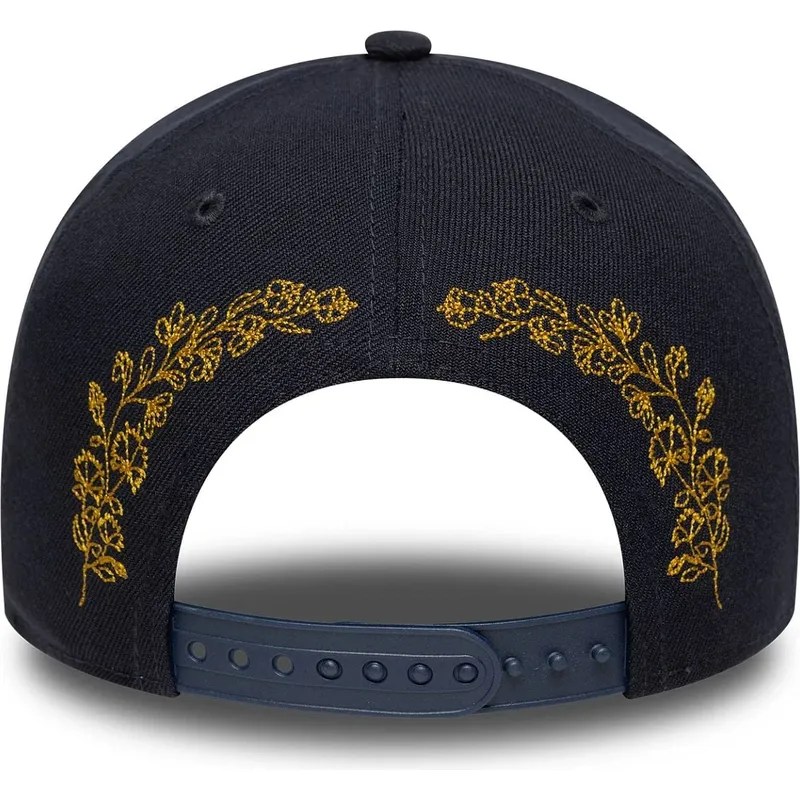 marineblaue-gebogene-snapback-kappe-9forty-e-frame-tonal-icon-der-new-york-yankees-mlb-von-new-era