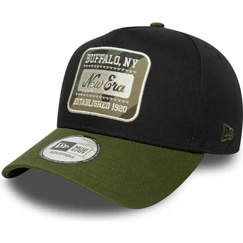 New Era 9FORTY E Frame Camo Patch Snapback Kappe in Schwarz und Grün