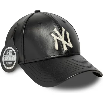 Sapkák ívelt fekete állítható 9FORTY M-Crown Img Leather New York Yankees MLB New Era