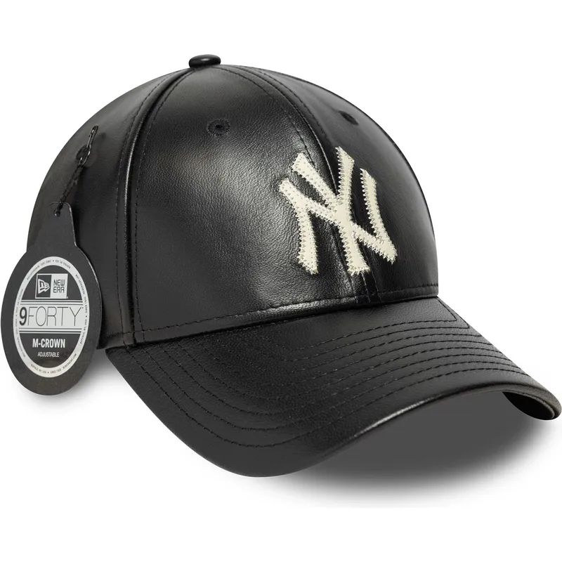 schwarze-verstellbare-curved-cap-9forty-m-crown-img-leather-der-new-york-yankees-mlb-von-new-era