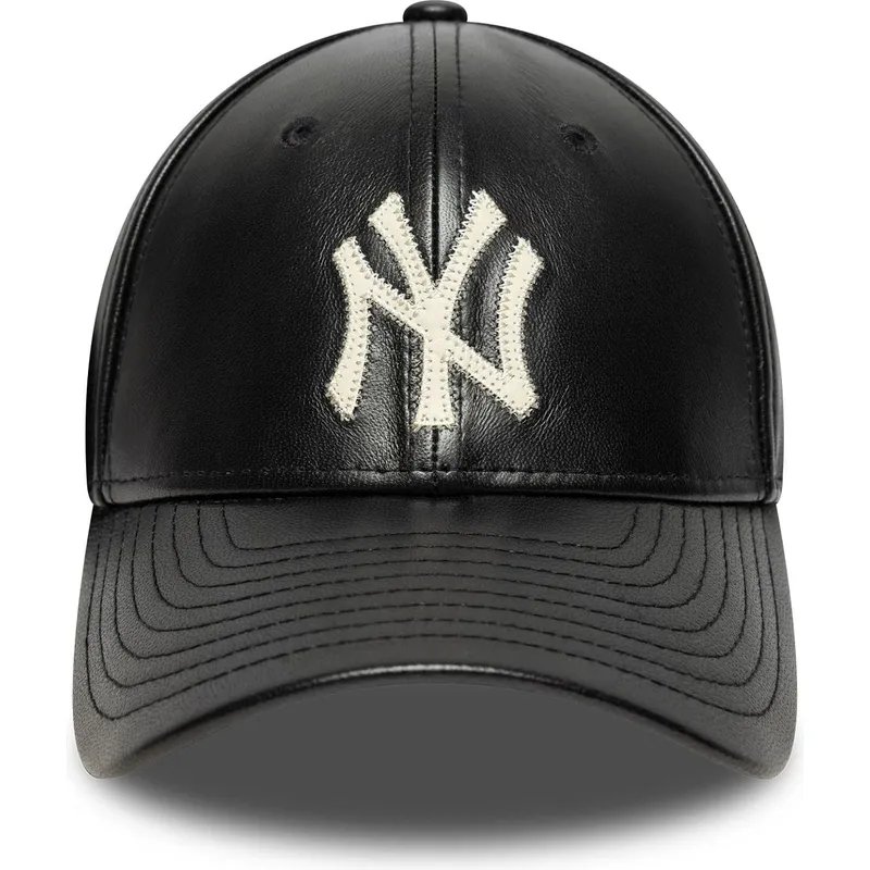 gorra-curva-negra-ajustable-9forty-m-crown-img-leather-de-new-york-yankees-mlb-de-new-era