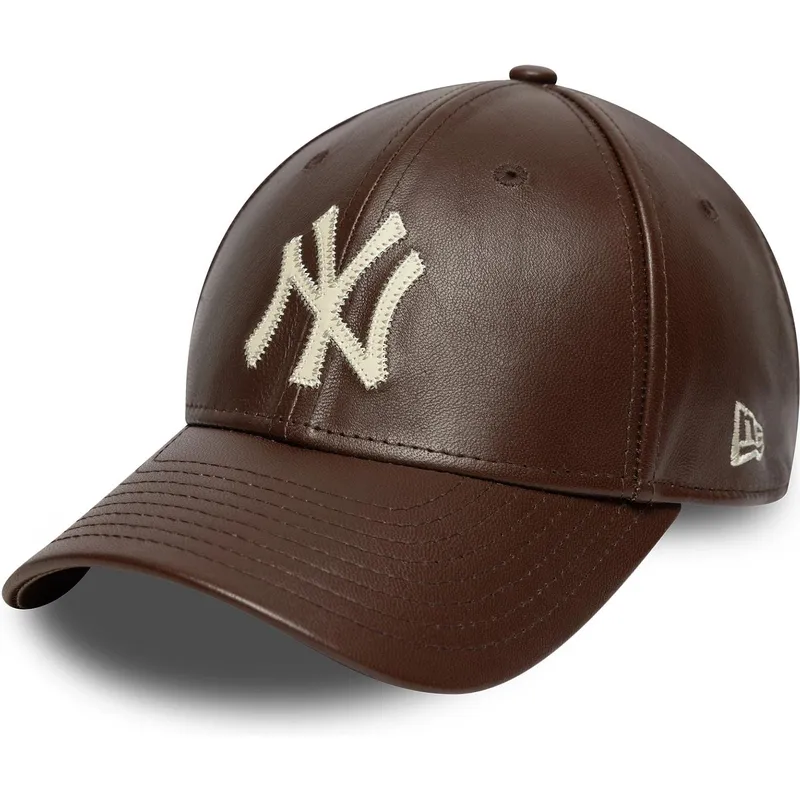 gorra-curva-marron-ajustable-9forty-m-crown-img-leather-de-new-york-yankees-mlb-de-new-era