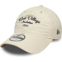 beige-verstellbare-curved-cap-west-village-9twenty-wordmark-von-new-era