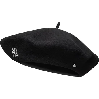 Svart dammössa Pin Wool Beret från New York Yankees MLB av New Era
