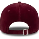 verstellbare-damenkappe-9forty-velour-in-bordeauxrot-von-los-angeles-dodgers-mlb-von-new-era