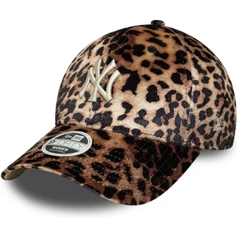 Sapkák ívelt leopárdmintás állítható 9FORTY Leo Velour New York Yankees MLB New Era