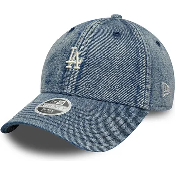 Gorra curva azul ajustable para mujer 9TWENTY Denim de Los Angeles Dodgers MLB de New Era