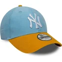 verstellbare-blaue-und-braune-kinderkappe-9forty-cord-new-york-yankees-mlb-von-new-era