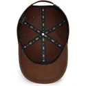 oblack-curved-brim-brown-logo-baseball-peach-obl061-brown-adjustable-cap