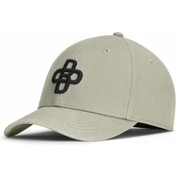 Justerbar grön böjd keps med svart logotyp Baseball Peach OBL053 från Oblack