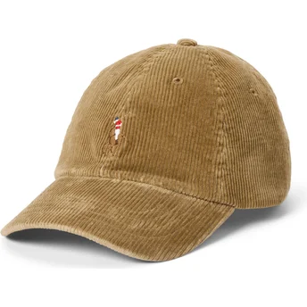 Verstellbare, hellbraune Classic Sport Cord-Kappe von Polo Ralph Lauren
