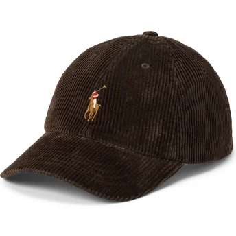 Gorra curva marrón oscuro ajustable Classic Sport Corduroy de Polo Ralph Lauren