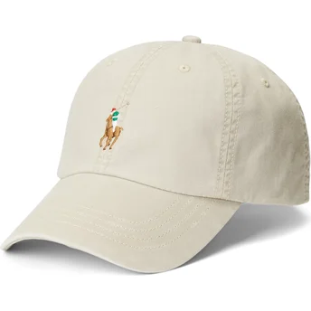 Sapkák ívelt bézs állítható Classic Sport Stretch Cotton Twill Polo Ralph Lauren