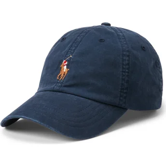 Sapkák ívelt sötétkék állítható pánt Classic Sport Stretch Cotton Twill Polo Ralph Lauren