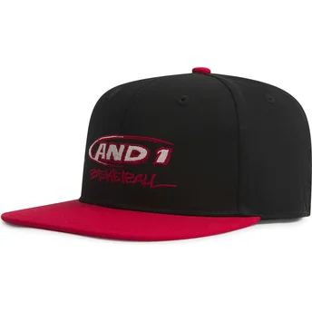 Gorra plana negra y roja snapback Graffiti Logo de AND1