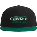 gorra-plana-negra-y-verde-snapback-graffiti-logo-de-and1