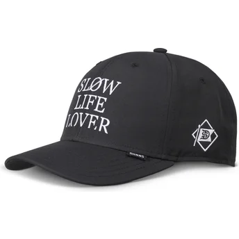 Djinns Curved Brim TrueFit Slow Life Lover Black Adjustable Cap