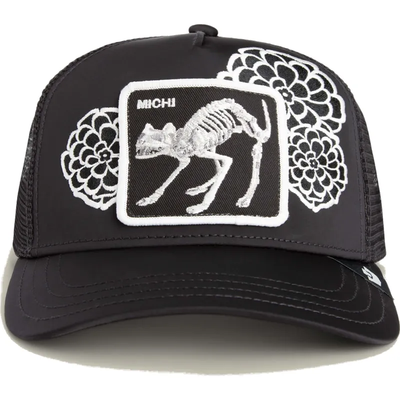 gorra-trucker-negra-gato-dia-de-michi-dia-de-los-muertos-the-farm-de-goorin-bros