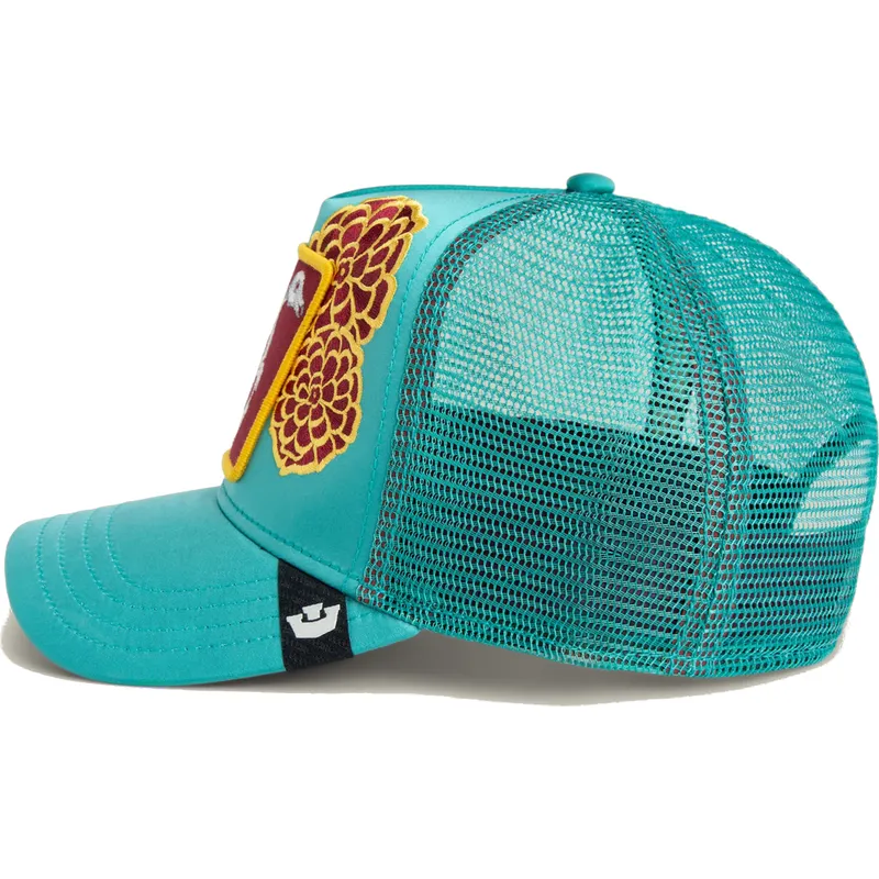 trucker-cap-blau-flamingo-dia-de-pancho-dia-de-los-muertos-the-farm-von-goorin-bros