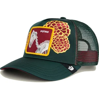 Sapkák ívelt zöld snapback caballo Dia de Potro Dia Los Muertos The Farm The Farm de Goorin Bros.