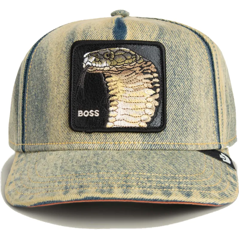 denim-blaue-gebogene-snapback-kappe-schlange-pit-boss-the-showdown-the-farm-von-goorin-bros