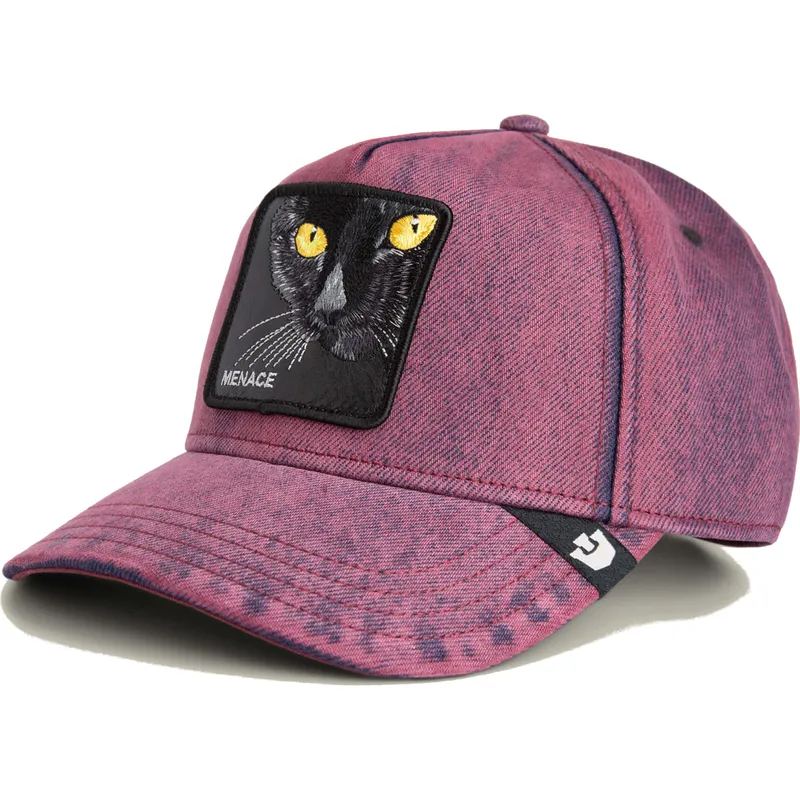 gorra-curva-roja-denim-snapback-gato-menace-rail-bird-the-showdown-the-farm-de-goorin-bros