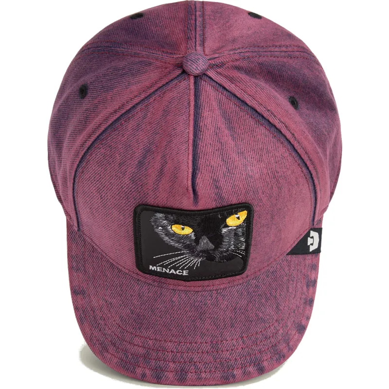 gorra-curva-roja-denim-snapback-gato-menace-rail-bird-the-showdown-the-farm-de-goorin-bros