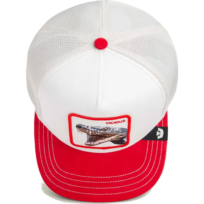 gorra-trucker-blanca-y-roja-serpiente-vicious-suede-snake-suede-truckers-the-farm-de-goorin-bros