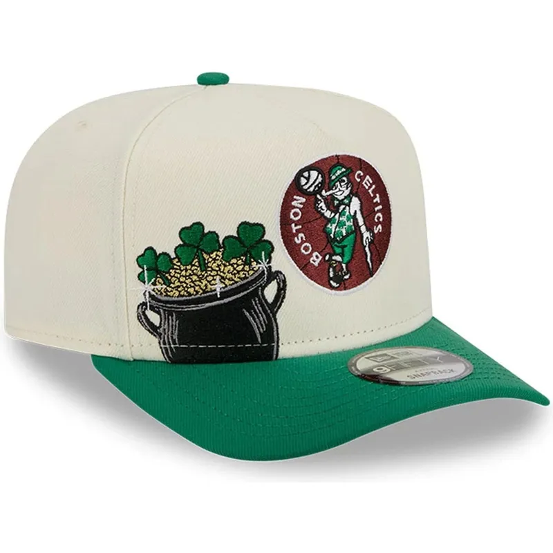 gorra-curva-beige-y-verde-snapback-9fifty-a-frame-precurved-hardwood-classics-de-boston-celtics-nba-de-new-era