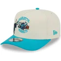 beige-blau-gebogene-snapback-kappe-9fifty-a-frame-precurved-hardwood-classics-der-charlotte-hornets-nba-von-new-era