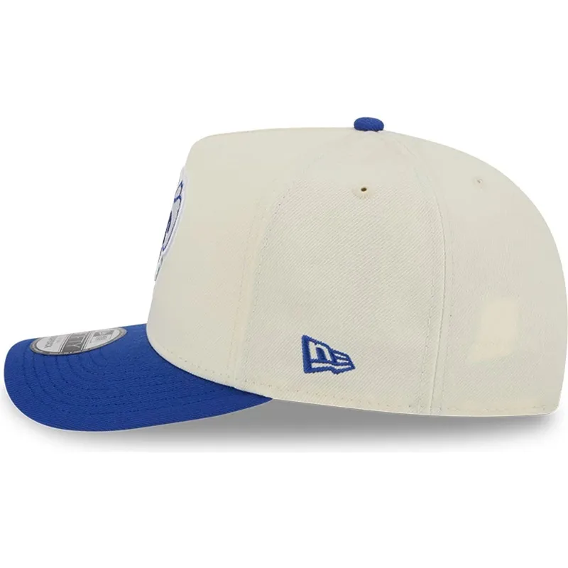 beige-und-blaue-gebogene-snapback-kappe-9fifty-a-frame-precurved-hardwood-classics-der-dallas-mavericks-nba-von-new-era