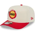 beige-rote-snapback-kappe-9fifty-a-frame-precurved-hardwood-classics-der-houston-rockets-nba-von-new-era