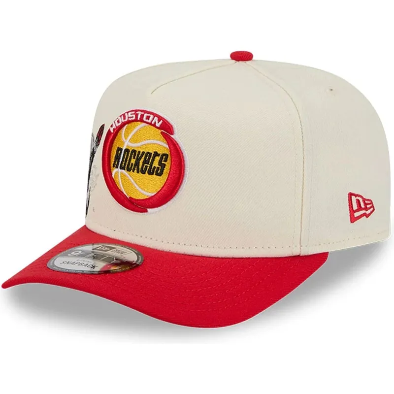 beige-och-rod-bojd-keps-snapback-9fifty-a-frame-precurved-hardwood-classics-fran-houston-rockets-nba-av-new-era