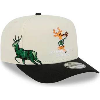 Sapkák ívelt fekete snapback 9FIFTY A Frame Precurved Hardwood Classics Milwaukee Bucks NBA New Era