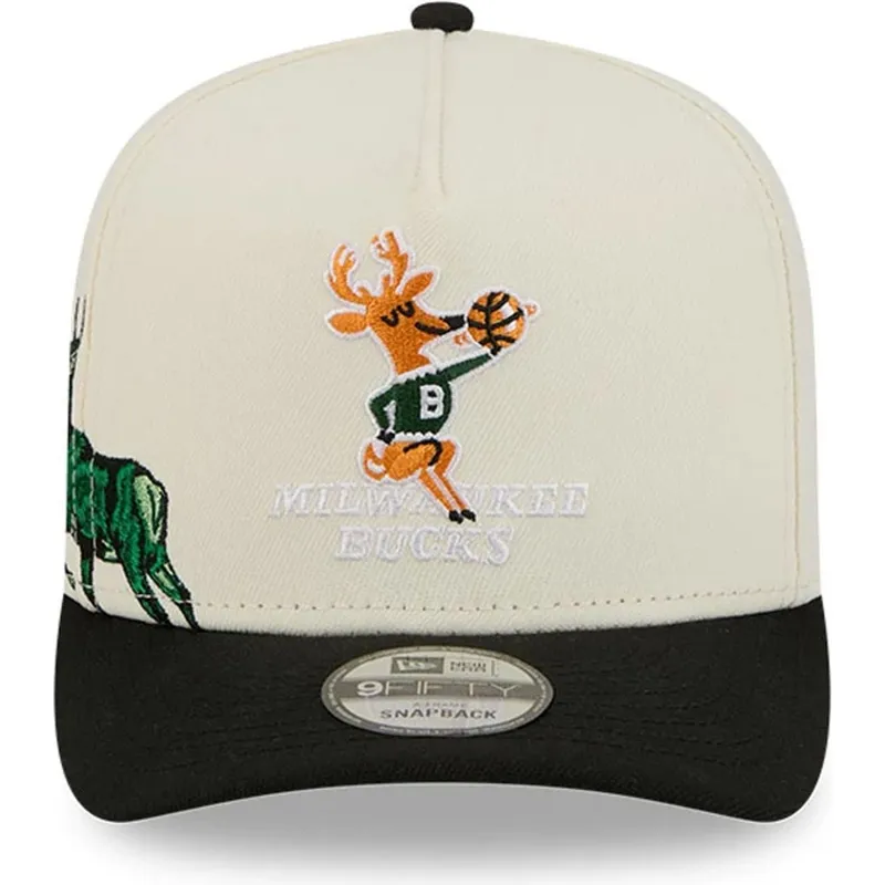 gorra-curva-beige-y-negra-snapback-9fifty-a-frame-precurved-hardwood-classics-de-milwaukee-bucks-nba-de-new-era