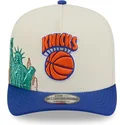 beige-und-blaue-gebogene-snapback-kappe-9fifty-a-frame-precurved-hardwood-classics-der-new-york-knicks-nba-von-new-era