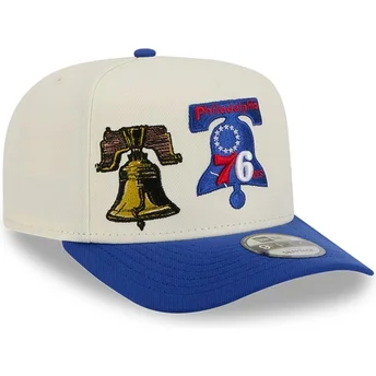 Sapkák ívelt kék snapback 9FIFTY A Frame Precurved Hardwood Classics Philadelphia 76ers NBA New Era
