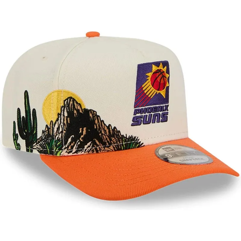 beige-und-orange-gebogene-snapback-kappe-9fifty-a-frame-precurved-hardwood-classics-der-phoenix-suns-nba-von-new-era