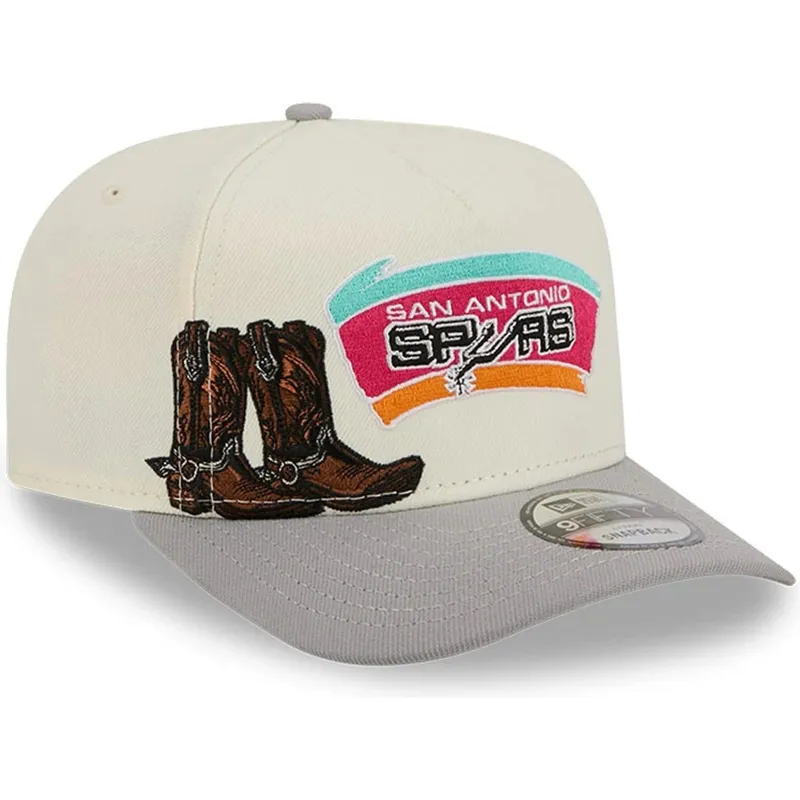 gorra-curva-beige-y-gris-snapback-9fifty-a-frame-precurved-hardwood-classics-de-san-antonio-spurs-nba-de-new-era