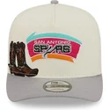 new-era-curved-brim-9fifty-a-frame-precurved-hardwood-classics-san-antonio-spurs-nba-beige-and-grey-snapback-cap