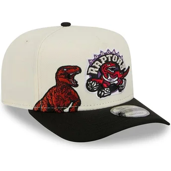 Beige und schwarze Snapback-Kappe 9FIFTY A Frame Precurved Hardwood Classics der Toronto Raptors NBA von New Era